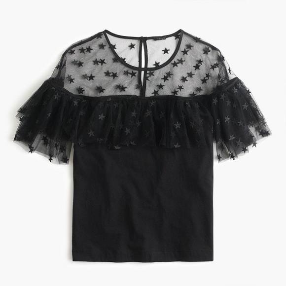J. Crew Tulle Top Black NWT - Picture 4 of 8